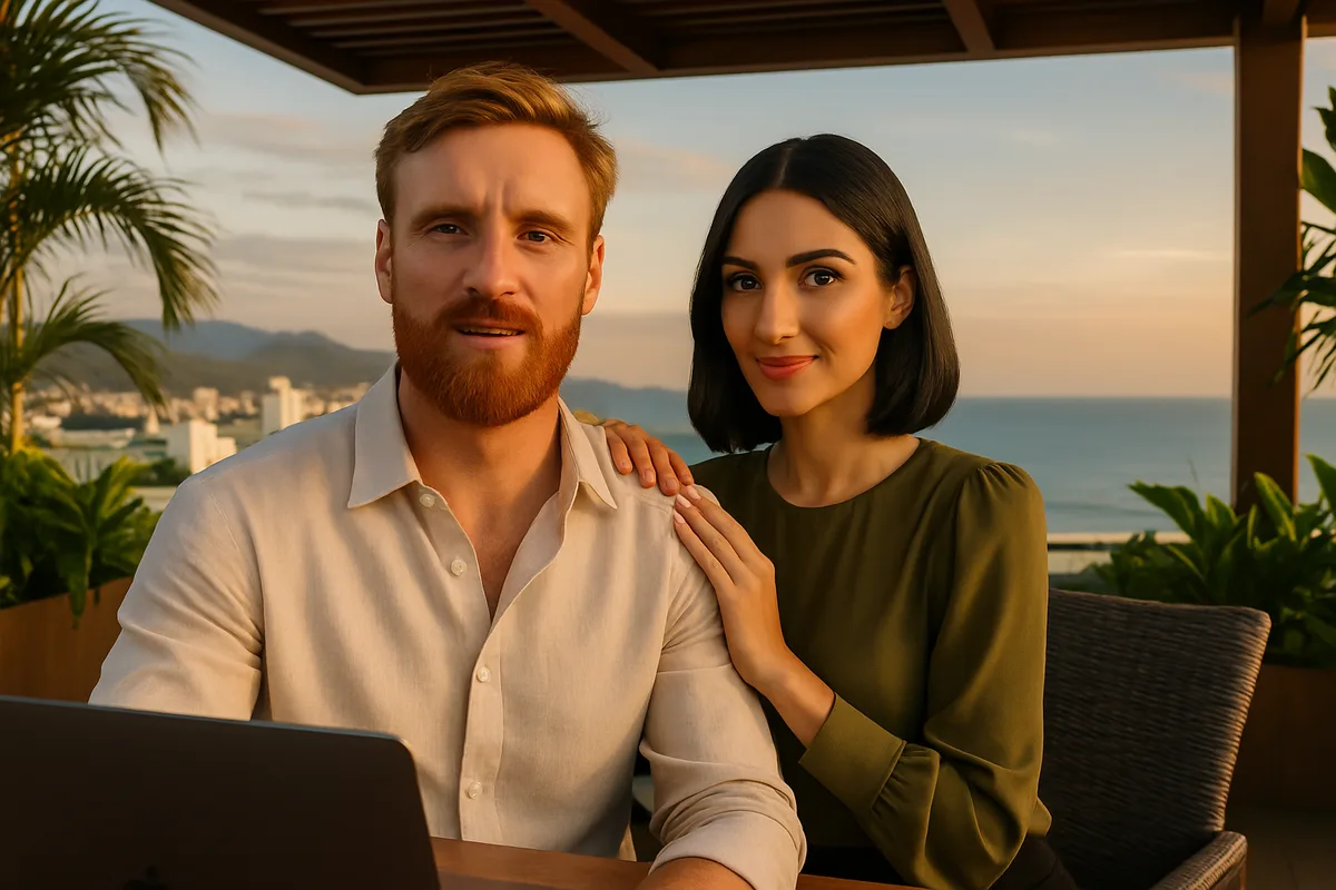 Andrew and Luz Gallie, founders of Maia Management, photographed in Santa Marta Colombia where Vert is built and operated